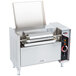 An APW Wyott commercial vertical conveyor bun grill toaster with the lid open.