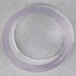 A clear circle with a purple band on it.