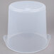 A translucent plastic container with a clear lid.