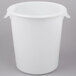 A white plastic bucket with handles on it.