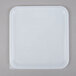 A white square Rubbermaid polyethylene lid on a white container.