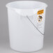 A white Rubbermaid food storage container with a handle.
