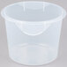 A clear plastic Rubbermaid food storage container with a white lid.