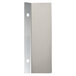 A silver rectangular stainless steel splash guard with holes.