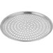 An American Metalcraft heavy weight aluminum pizza pan with perforations.