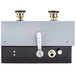 A close up of a Hatco Food Rethermalizer on a white background with brass valves.
