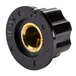 A black and gold Nemco thermostat knob with a threaded black nut.