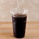 Fabri-Kal LGC16/24 Greenware 16, 20, and 24 oz. Compostable Clear Plastic Lid with Straw Slot - 100/Pack Main Thumbnail 4