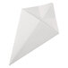 An American Metalcraft white square cardboard fry cone with a pointy tip.