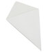 A white triangular cardboard fry cone.