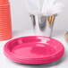 Creative Converting 28177021 9" Hot Magenta Pink Plastic Plate - 240/Case Main Thumbnail 3