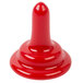 A red plastic Bar Maid metal switch on a white background.