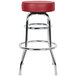 Lancaster Table & Seating Crimson Double Ring Barstool with 3 1/2" Thick Seat Main Thumbnail 4
