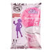 A bag of pink and white Big Train Bubble Gum Kidz Kreamz Blended Creme Frappe mix.