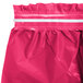 A hot magenta pink plastic table skirt with a white stripe.