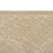A beige rectangular tray with a white abstract design on a white surface.