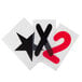 Aarco The Rocker sign letter set with black numbers and red letters on plastic sheets.