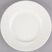 Choice 5 1/2" Ivory (American White) Wide Rim Rolled Edge Stoneware Plate - 12/Pack Main Thumbnail 3