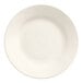 An Acopa ivory stoneware plate with a wide white rim.