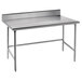 Advance Tabco TKMS-305 30" x 60" 16 Gauge Open Base Stainless Steel Commercial Work Table with 5" Backsplash Main Thumbnail 1