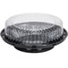 D&W Fine Pack 8" Black Pie Container with Clear High Dome Lid - 100/Case Main Thumbnail 2