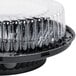 D&W Fine Pack 8" Black Pie Container with Clear High Dome Lid - 100/Case Main Thumbnail 4