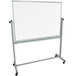 Luxor MB4836WW 48" x 36" Double-Sided Whiteboard with Aluminum Frame and Stand Main Thumbnail 2