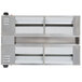 A stainless steel APW Wyott double strip food warmer with black knobs on a white background.