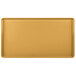 A rectangular brown tray with a Tuscan gold finish.