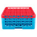 Carlisle RG25-3C410 OptiClean 25 Compartment Red Color-Coded Glass Rack with 3 Extenders Main Thumbnail 2
