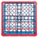 Carlisle RG25-3C410 OptiClean 25 Compartment Red Color-Coded Glass Rack with 3 Extenders Main Thumbnail 5