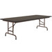 Correll Folding Table, 30" x 72" Melamine Top, Adjustable Height, Walnut Main Thumbnail 1