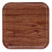 A square Cambro fiberglass tray with a Country Oak finish.