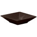 An Elite Global Solutions squared aubergine melamine bowl on a counter.
