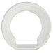 A white plastic circular gasket with a hole in it.