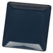 A black squared melamine plate with a dark blue surface.