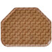 A brown rectangular Cambro tray with a basketweave pattern.