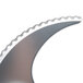 A close-up of a Robot Coupe fine serrated "S" blade with a curved edge.