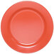 An Elite Global Solutions Rio Spring Coral melamine plate with an orange color on it.