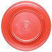 A red melamine plate with a logo on it.