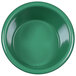 An Elite Global Solutions Rio autumn green melamine ramekin with a round center and a white background.