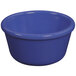 An Elite Global Solutions Rio winter purple melamine ramekin with a lid on a white background.