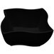 A black Elite Global Solutions melamine bowl with a curved edge.