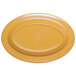 An Elite Global Solutions yellow oval melamine platter.