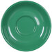 A green saucer with a circular ring in the middle.