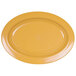 A yellow oval Elite Global Solutions melamine platter.