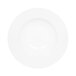 A white large round melamine bowl with a circular edge.