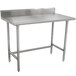 Advance Tabco TKMSLAG-243-X 24" x 36" 16 Gauge Professional Stainless Steel Work Table with 5" Backsplash Main Thumbnail 1