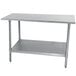 Advance Tabco TTS-247-X 24" x 84" 18 Gauge Stainless Steel Commercial Work Table with Undershelf Main Thumbnail 1