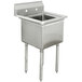 Advance Tabco FE-1-1620 One Compartment Stainless Steel Commercial Sink without Drainboard - 21" Main Thumbnail 1